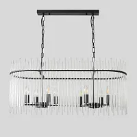 Люстра подвесная CLARO SP8 Crystal Lux прозрачная на 8 ламп, основание чёрное в стиле современный Люстра подвесная CLARO SP8 Crystal Lux прозрачная на 8 ламп, основание чёрное в стиле современный
